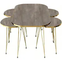 AEA Eleganter grauer Holz-Couchtisch mit Beistelltischen im modernen Stil