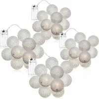 COM-FOUR® 4x LED Lichterkette "Kugel", Beleuchtung mit 10 LEDs
