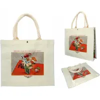 CARMANI Leinentasche Van Gogh Rosen Anemonen Shopper