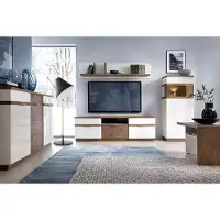 AEA TV Ständer Fernseher Wand Wohnwand Low board weiß Hochglanz tv Ständer