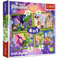 Trefl 4-in-1-Puzzle Die Welt des Drachen Diplodocosi 34633