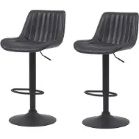 Hela Barhocker "SABINE", schwarz (vintage anthrazit), B:46cm H:86cm T:54cm, 100% Polyester, Hocker, Barhocker, drehbar,höhenverstellbar mit Gasdruckfeder,Vintage-Optik