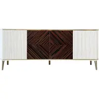 AEA Lowboard Wohnzimmer TV Ständer Rechteckig Holz Weiß Wohnwand Modern Luxus