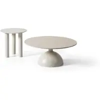 AEA Set aus zwei Couchtischen mit runden Tischplatten und Sockeln