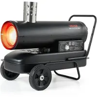 Vevor Indirekte Heizkanone 20kW Dieselheizgebläse 38L Petroleum-Heizgerät, Heizgebläse für Werkstatt Garage Lager & Baustelle, Thermostatsteuerung, Dual-Fuel-Filterung, Max. 1100m3/h & 128m2, Schwarz