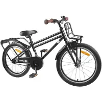 vidaXL Kinderfahrrad 18 Zoll für 5-7 Jahre alt Schwarz