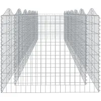 vidaXL Gabionen-Hochbeet mit Hochbogen 600x100x100 cm Verzinktes Eisen