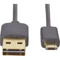 Renkforce USB-Kabel USB 2.0 USB-A Stecker, USB-Micro-B Stecker 1.00 m Schwarz beidseitig verwendbarer Stecker, vergolde