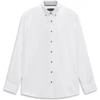 Bugatti Langarmhemd "Modern Fit", Herren, Gr. M, Normalgrößen, 10, weiß, 100% Baumwolle, unifarben, normal, Hemden Langarmhemd, Modern Fit Baumwolle Button-Down