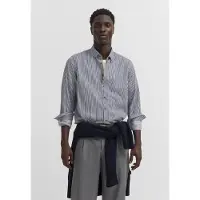 Bugatti Langarmhemd "Modern Fit", Herren, Gr. XXL, Normalgrößen, blau (390, marine), 100% Baumwolle, gestreift, normal, Hemden Langarmhemd, Modern Fit Baumwolle Gestreift Button-Down