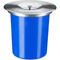 Relaxdays Mülleimer für Arbeitsplatte, 5 l, für Biomüll, Deckel aus Edelstahl, Einbaumülleimer, HxD: 23 x 24 cm, blau