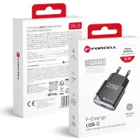 Forcell F-ENERGY GaN III B125101-E Ultra Slim Reise-Ladegerät 1 x Typ C + USB A PD QC4.0 3A 25W schwarz