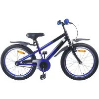 vidaXL Kinderfahrrad 18 Zoll für 5-7 Jahre alt Blau Schwarz