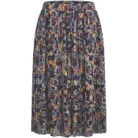 Goldner Maxirock "Kurzgröße Plisseerock mit Paisley-Druck" kominierstarker Print