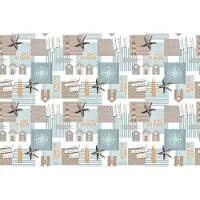 Texpot Wachstuchtischdecke Meer Leuchtturm Seestern abwischbar 140 x 340 - 38273 - Nautilus