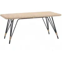AEA Couchtisch Luxus Kaffeetisch Sofatisch Beistelltisch Rattan Beige Tisch