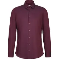 Seidensticker Flanellhemd "Schwarze Rose", Herren, Gr. S (38), normale Ärmellängen, lila (weinrot), 100% Baumwolle, unifarben, slim fit, 2-Knopf-Manschette, Hemden Flanellhemd, Slim 1/1 Kentkragen Uni