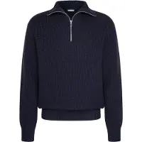 Seidensticker Strickpullover "Schwarze Rose", Herren, Gr. XL, navy, 55% Wolle, 25% Modal, 20% Polyamid, unifarben, regular fit, ohne Ausschnitt, Pullover Strickpullover, Troyer Uni