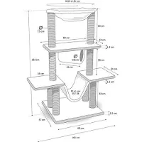 OEM Kompakter Kletterplatz – Kletterplatz – Katzenbaum – Katzenhaus – Katzenhäuschen – Mit weichem Plüsch und dauerhaftem Sisal