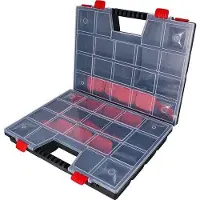 Unyqoos doppelseitiger Sortimentskasten – Sortier- & Aufbewahrungsbox, 36 verstellbare Fächer, teilbar, 490×390×130 mm, robustes Polypropylen
