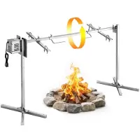 Vevor Lammgrill 38 W 60 kg 1422,4 mm Drehspieß Spanferkelgrill Edelstahl für Gartenpartys