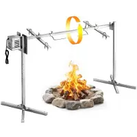 Vevor Lammgrill 38 W 60 kg 1321 mm Drehspieß Spanferkelgrill Edelstahl für Gartenpartys