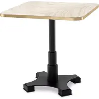 Casa Padrino Luxus Esstisch Beige / Messing / Schwarz 75 x 75 x H. 75,5 cm - Quadratischer Küchentisch mit Travertin Tischplatte - Esszimmer Möbel - Luxus Möbel - Luxus Einrichtung