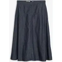 Bonprix Jeansrock , Damen, Gr. 46, blau (tiefblau denim ungewaschen (länge: regulär)), Obermaterial: 100% Baumwolle, Röcke Jeansrock, aus Baumwolle, mit eleganter Passform