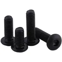 Markenlos Stahl Schwarze Knopfschraube M3 Innensechskant Runde Kopf Schrauben - 50 Stück (M3 x 6 mm)