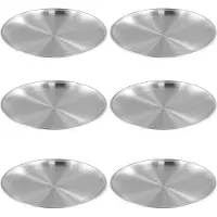 OEM Set aus 6 Edelstahl-Tellern, 26 cm Durchmesser – Langlebig, BPA-frei und stoßfest – Ideal für Camping, Picknicks und Feiern