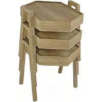 AEA Couchtisch-Set aus Holz in Braun modern elegantes Wohnzimmermöbel