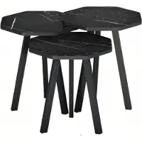 AEA Elegantes schwarzes Holz Couchtisch-Set modern und robust
