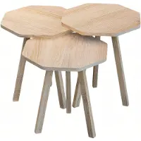 AEA Elegantes braunes Holz Couchtisch-Set im modernen Stil