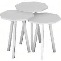 AEA Elegantes weißes Holz Couchtisch-Set modern und vielseitig