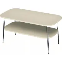 AEA Eleganter Beigefarbener Couchtisch aus Holz mit modernem Design