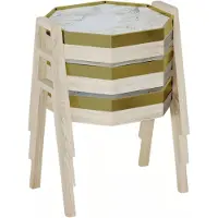 AEA Elegantes Beigefarbenes Couchtisch-Set aus Holz im modernen Stil
