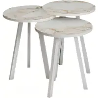 AEA Elegantes Beiges Holz Couchtisch-Set in modernem Design