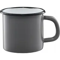 Selgros Emaillierter Becher, grau, 12 cm, Fassungsvermögen 1 Liter