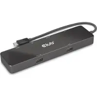 Club 3D CLUB3D 6-in-1 USB3.2 Gen2 Typ-C Dual Displays Portable Dock mit USB Typ-C Video 4K60Hz, Kabelgebunden, USB 3.2 Gen 2 (3.1 Gen 2) Type-C, 100 W, 1000 Mbit/s, Schwarz, 54 g