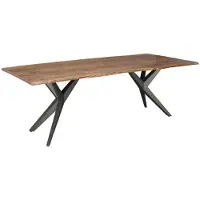 MASSIVMOEBEL24.DE MASSIVMOEBEL24 Baumtisch Akazie 140x90x76 natur lackiert Beine anthrazit glänzend FREEFORM 4 #12
