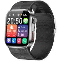 INF Smartwatch mit 1.952inch AMOLED, ECG+PPG-Sensoren, Bluetooth-Anrufen, NFC, 420mAh Akku, IP67 – Nicht-medizinische Verwendung Schwarz