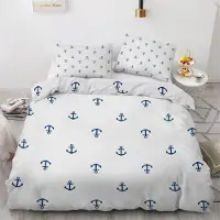 Sonstiges Bettwäsche-Set Anker 135x200 cm 2teilig Mikrofaser Kinder Ozean Maritim Wendebettwäsche Reißverschluss 3D Motiv