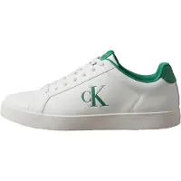 Calvin Klein Herren Cupsole Sneaker Derby mit Logo, Mehrfarbig (Bright White/Enc