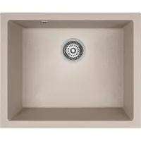 Laveo Einbeck-Spüle aus Granit, beige 460 mm (L) x 560 mm (B) x 200 mm (T)