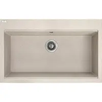 Laveo BADLAND Granitspüle Einzelbecken TAU 50x80 Beige | Siphon im SET!