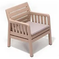 AEA Stilvoller Gartenstuhl beiger Polycarbonat-Stuhl Gartenmöbel