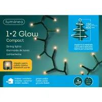 Lumineo Kaemingk Lichterkette Compact 1-2-glow 400 LED klassisch warm außen 1,5 m grün