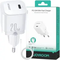 JOYROOM Jr-Tcf02 Usb-C Pd 20W Netzladegerät + Usb-C Kabel - Weiss