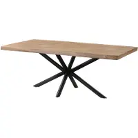 MASSIVMOEBEL24.DE Baumtisch Mango 180x90x76 beige lackiert / Kreuzgestell anthrazit matt FREEFORM 5