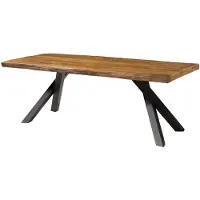 MASSIVMOEBEL24.DE Baumtisch Mango 220x100x76 natur lackiert / A-Gestell anthrazit matt FREEFORM 5